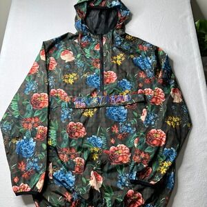 REASON BRAND Floral Print Lightweight Pullover Hoodie Jacket Womens Large